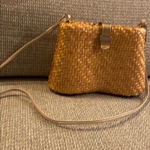 Vintage 1960,s straw hard sided purse